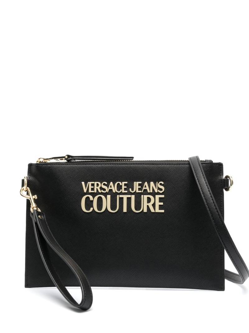 Versace Jeans Couture logo-plaque detail clutch bag - Black von Versace Jeans Couture