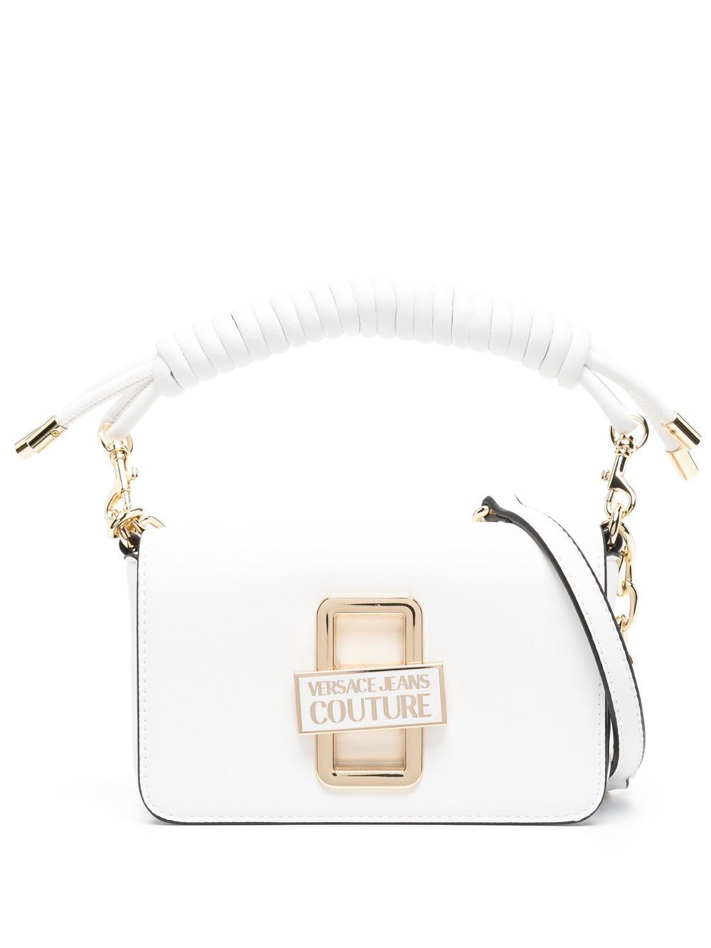 Versace Jeans Couture logo plaque lace-handle bag - White von Versace Jeans Couture