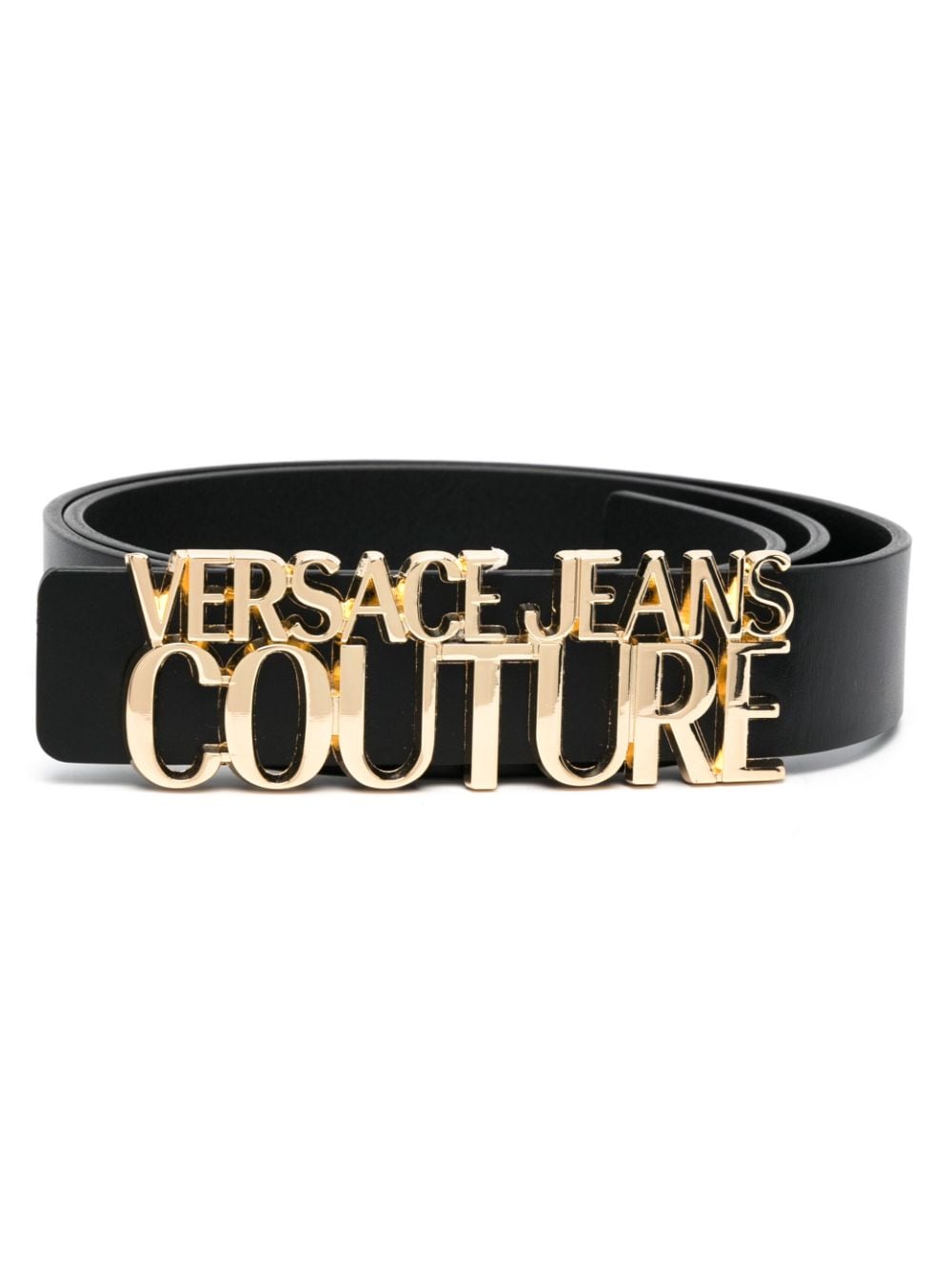 Versace Jeans Couture logo-plaque leather belt - Black von Versace Jeans Couture