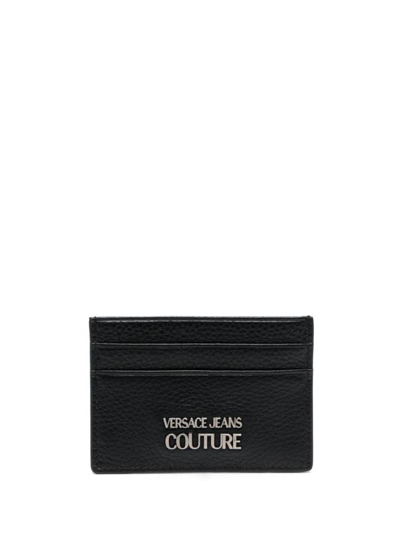 Versace Jeans Couture logo-plaque leather cardholder - Black von Versace Jeans Couture