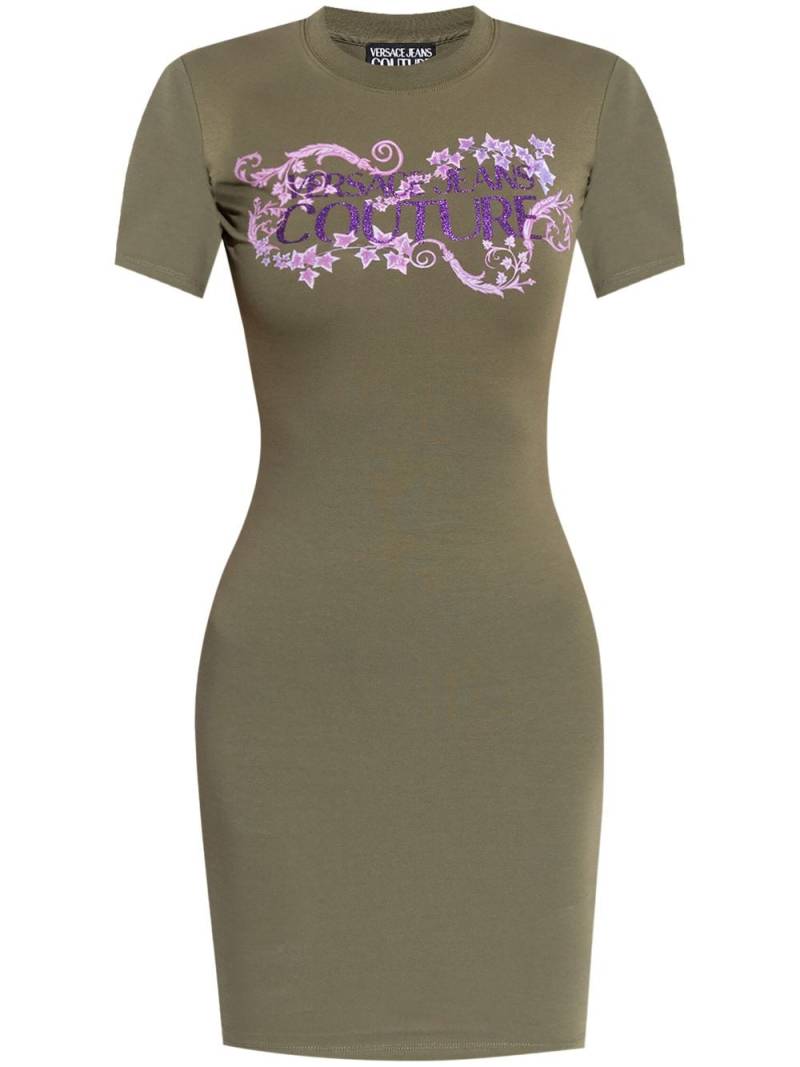 Versace Jeans Couture logo-print T-shirt dress - Green von Versace Jeans Couture