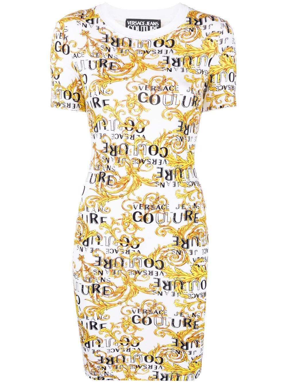 Versace Jeans Couture logo-print T-shirt dress - White von Versace Jeans Couture