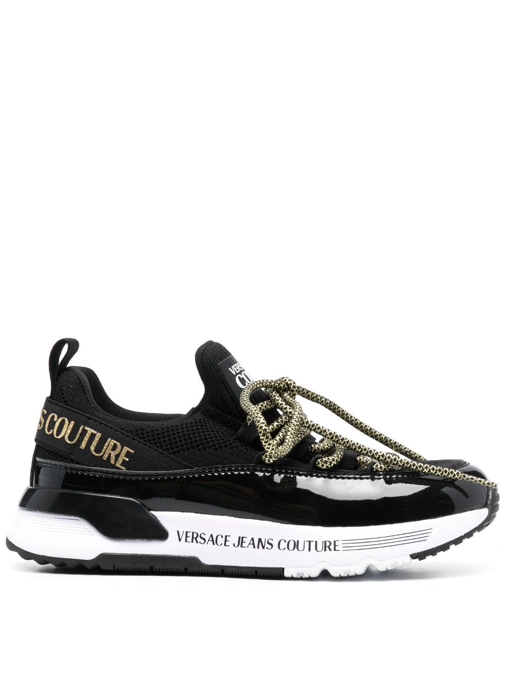 Versace Jeans Couture logo-print almond-toe sneakers - Black von Versace Jeans Couture