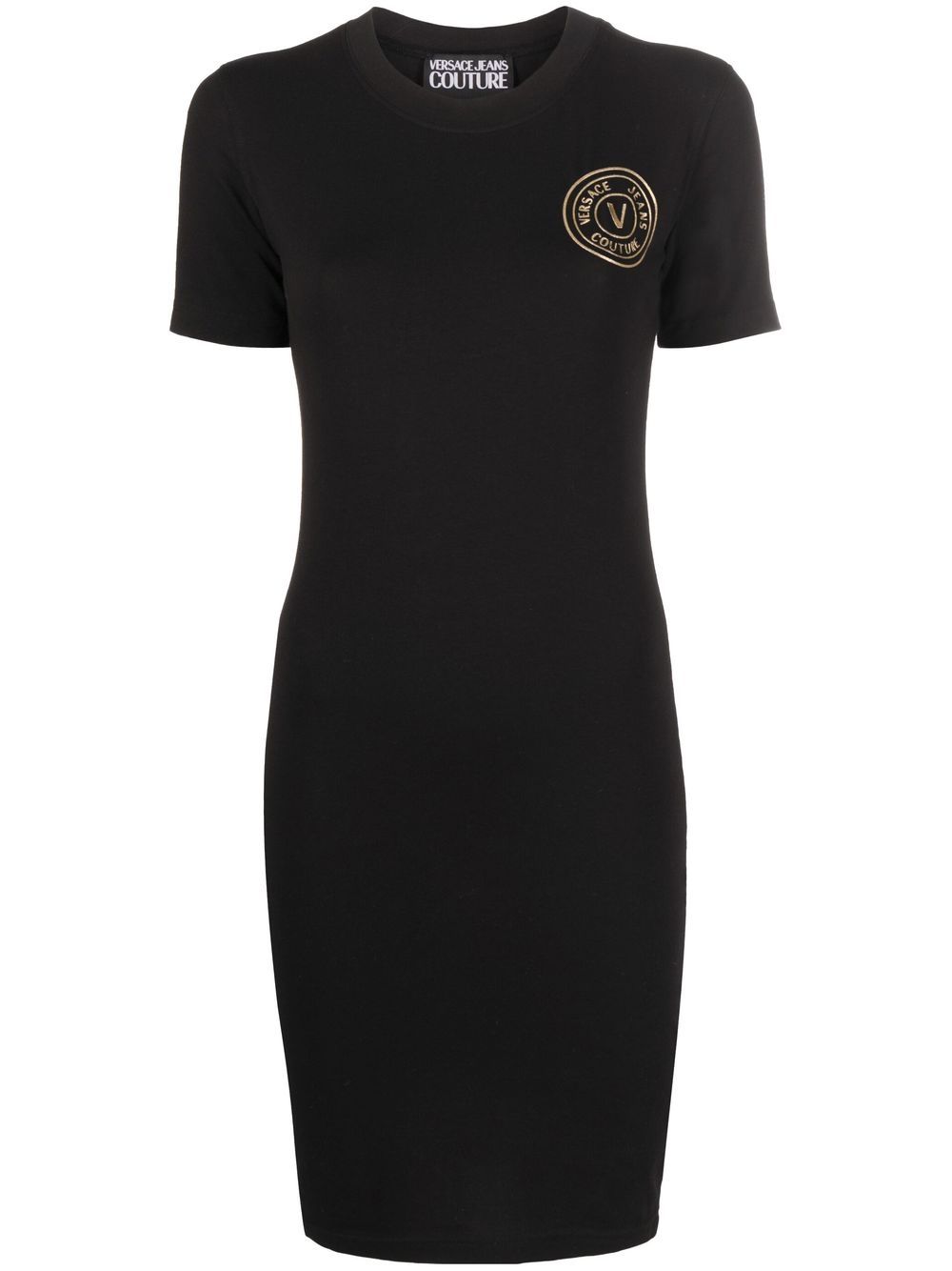 Versace Jeans Couture logo-print bodycon T-shirt minidress - Black von Versace Jeans Couture