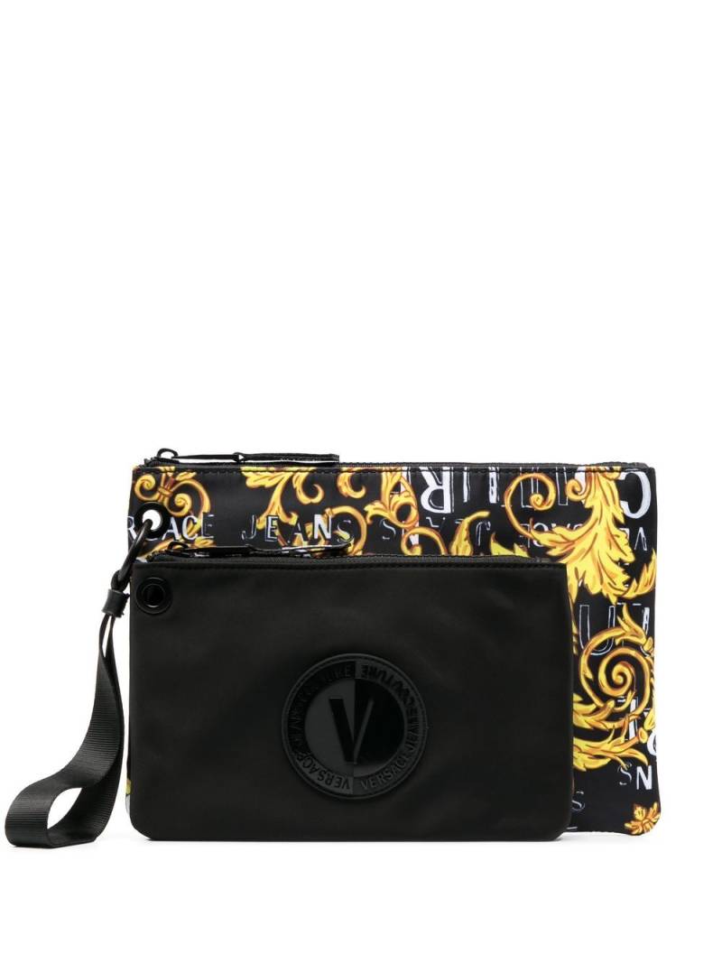 Versace Jeans Couture logo-print clutch bag - Black von Versace Jeans Couture