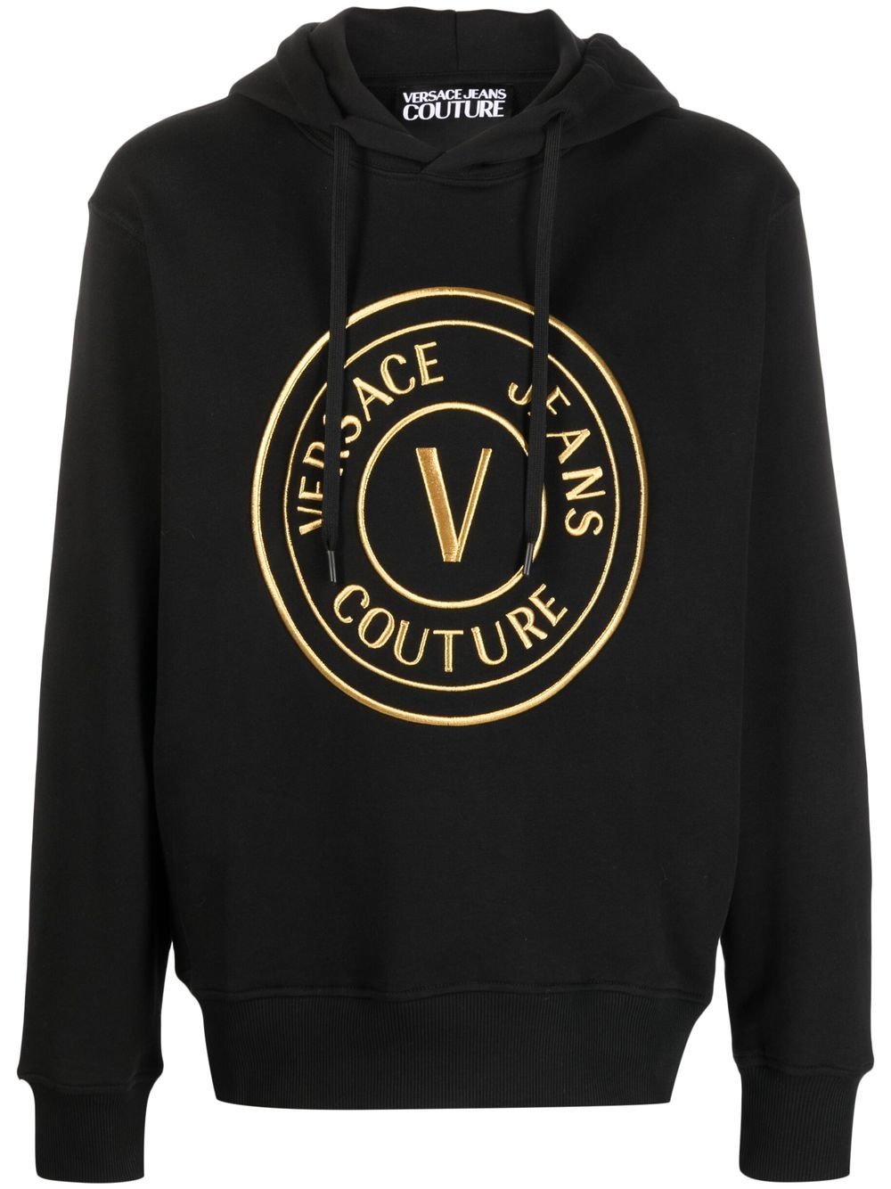 Versace Jeans Couture logo-print cotton hoodie - Black von Versace Jeans Couture