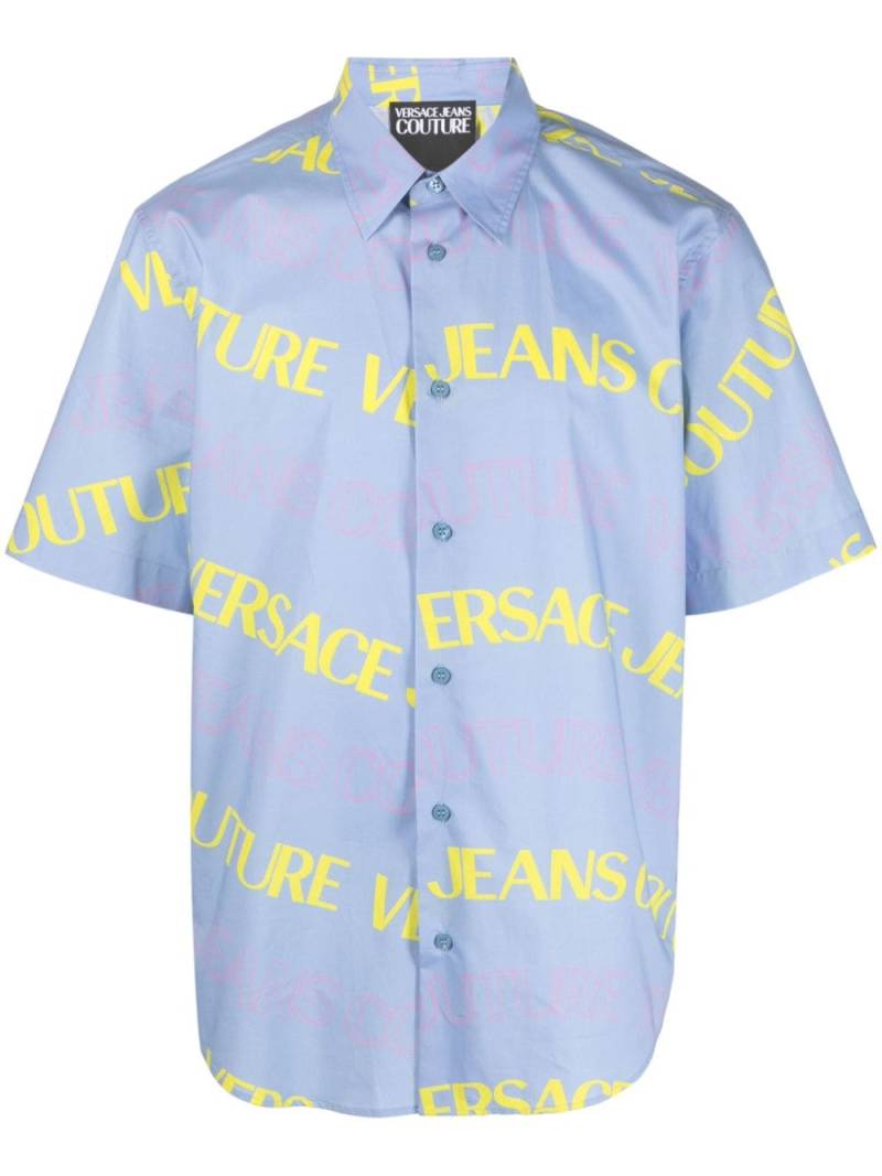 Versace Jeans Couture logo-print cotton shirt - Blue von Versace Jeans Couture