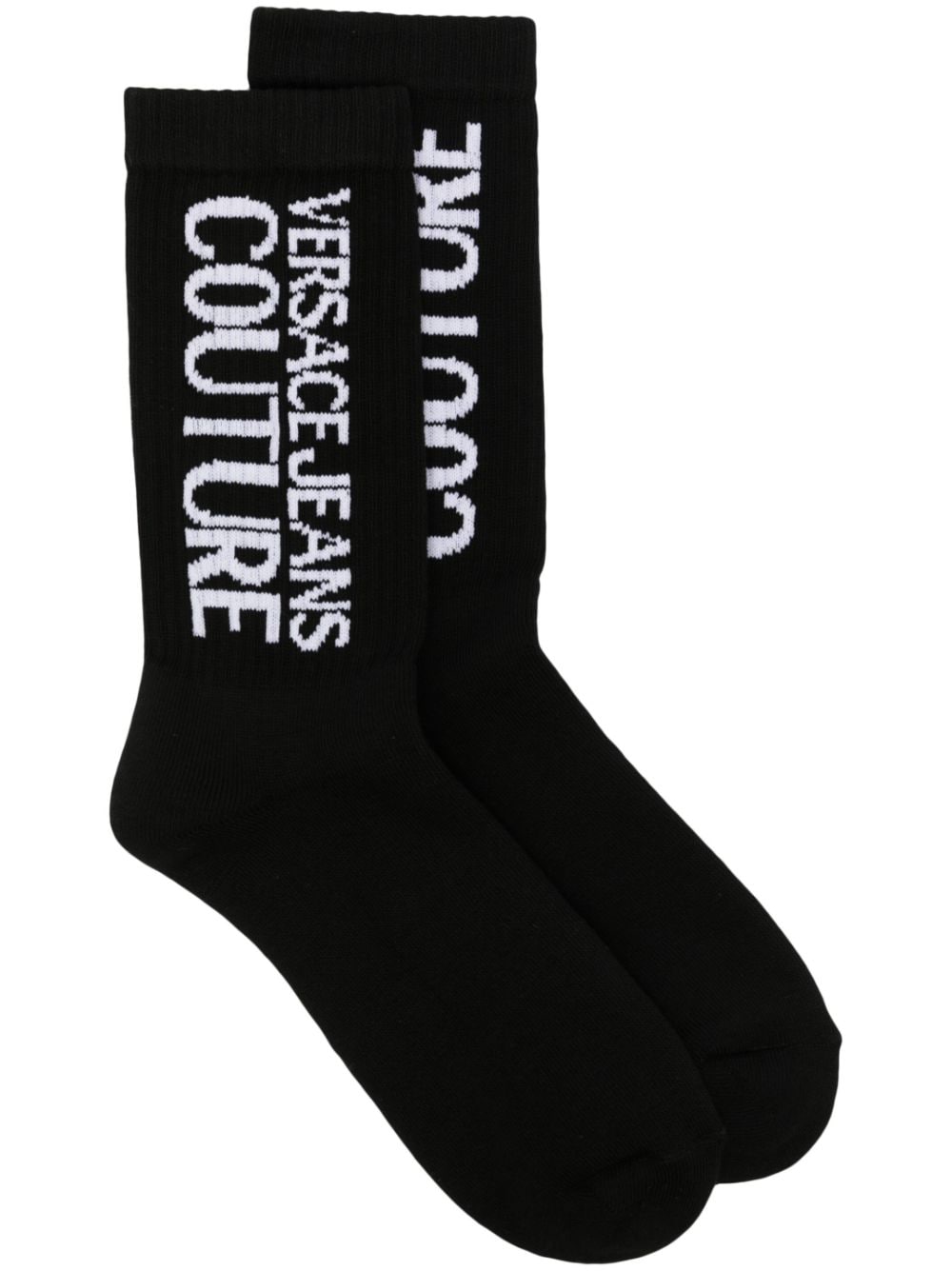 Versace Jeans Couture logo-print cotton socks - Black von Versace Jeans Couture