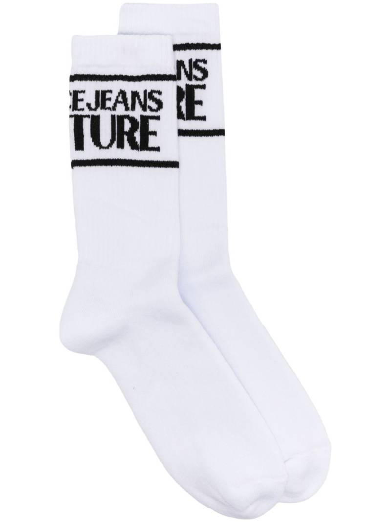 Versace Jeans Couture logo-print cotton socks - White von Versace Jeans Couture