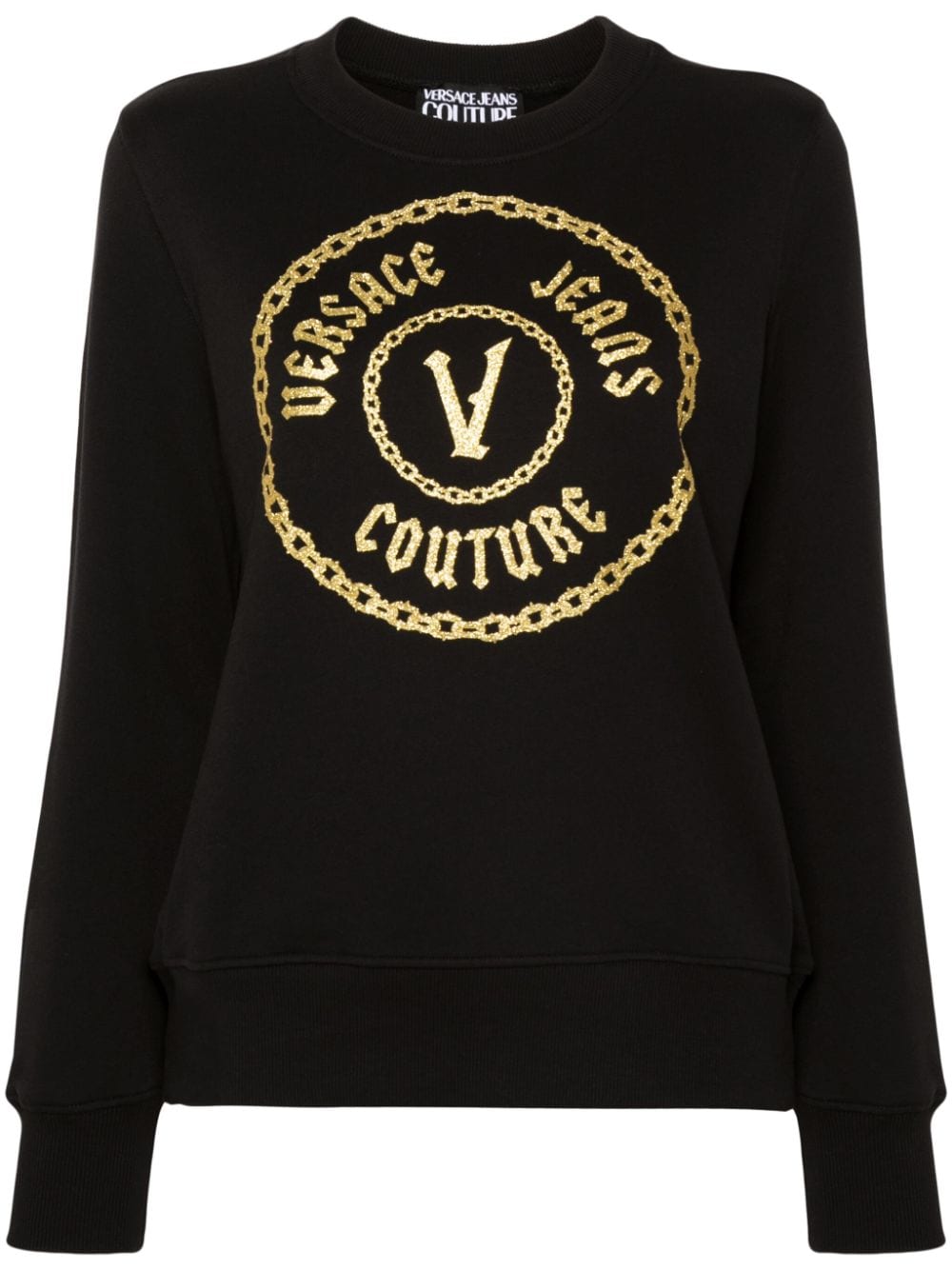 Versace Jeans Couture logo-print cotton sweatshirt - Black von Versace Jeans Couture