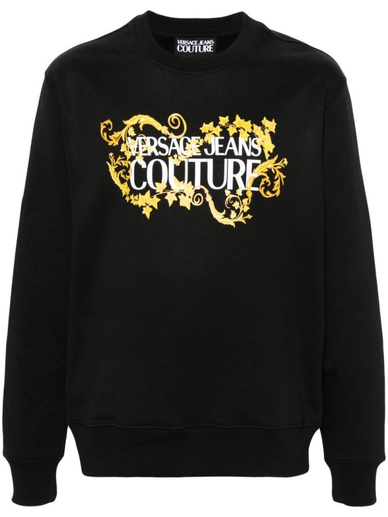 Versace Jeans Couture logo-print cotton sweatshirt - Black von Versace Jeans Couture