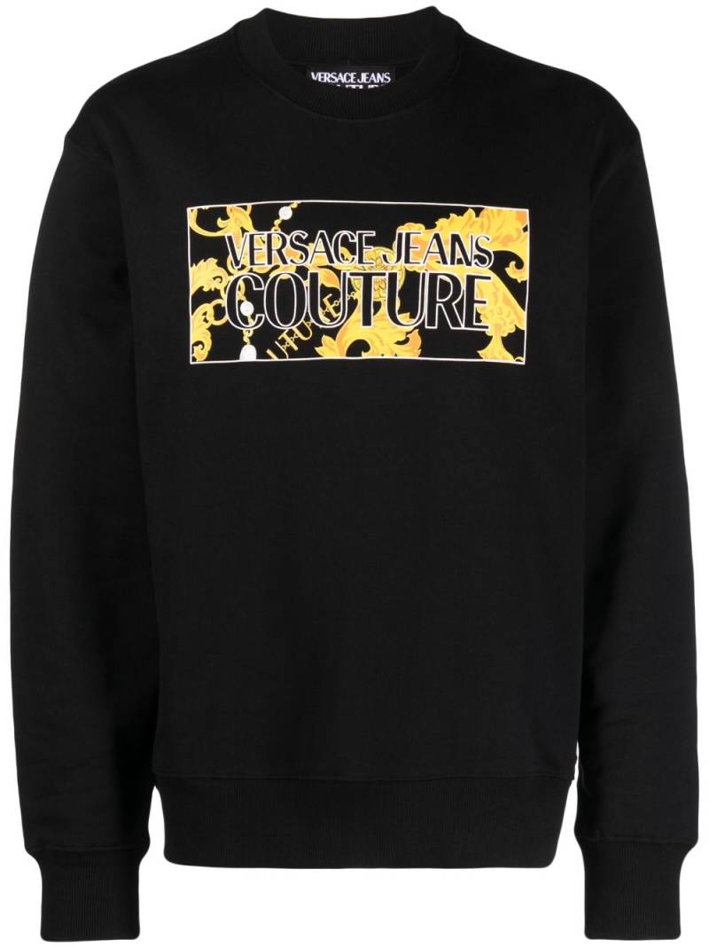 Versace Jeans Couture logo-print cotton sweatshirt - Black von Versace Jeans Couture