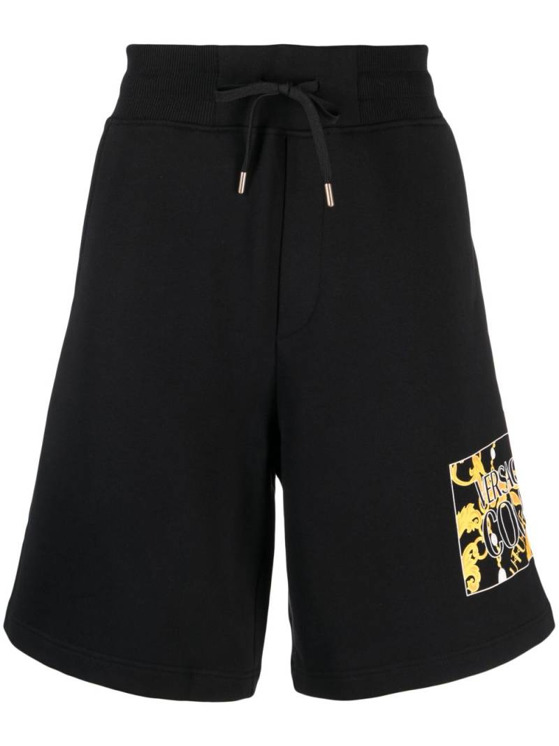 Versace Jeans Couture logo-print cotton track shorts - Black von Versace Jeans Couture