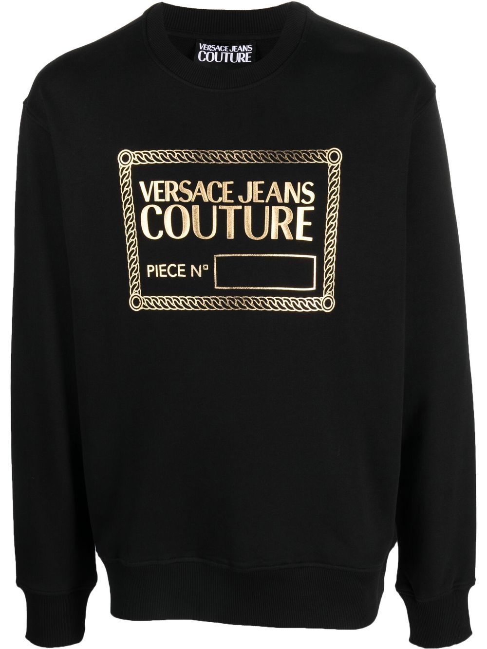 Versace Jeans Couture logo-print crew neck sweatshirt - Black von Versace Jeans Couture