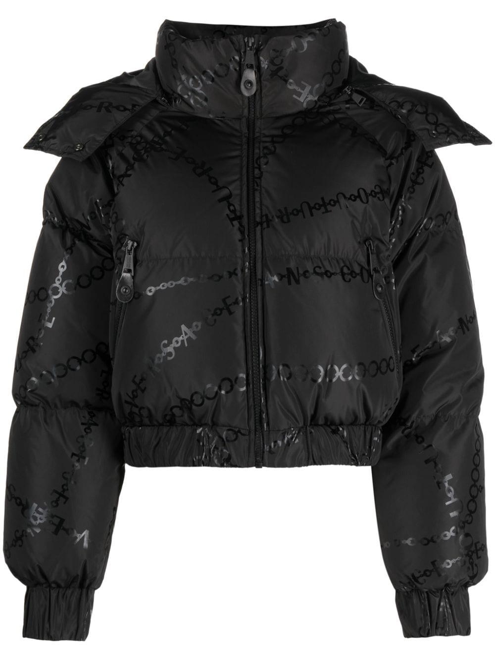Versace Jeans Couture logo-print cropped puffer jacket - Black von Versace Jeans Couture