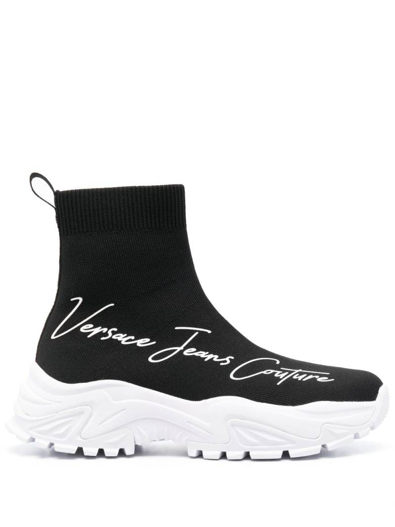 Versace Jeans Couture logo-print high-top sneakers - Black von Versace Jeans Couture