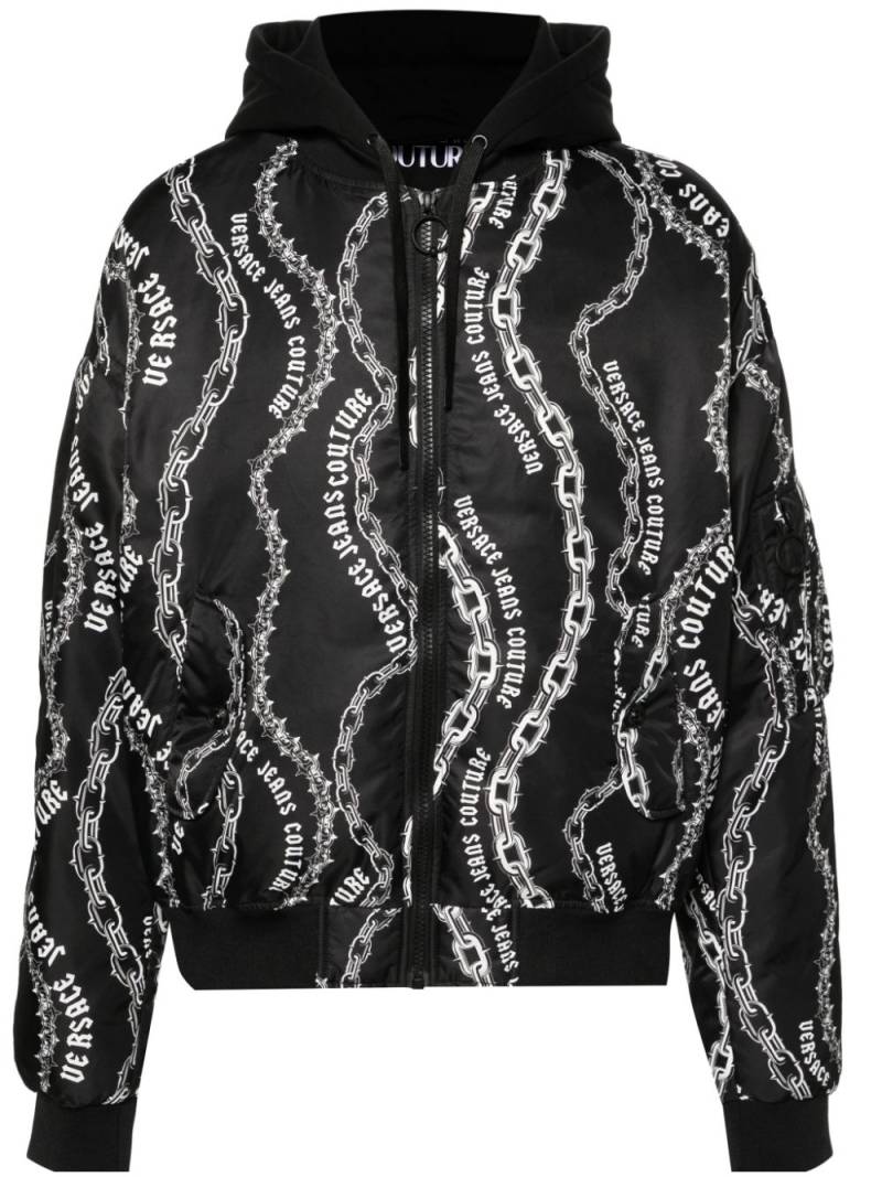 Versace Jeans Couture logo-print jacket - Black von Versace Jeans Couture