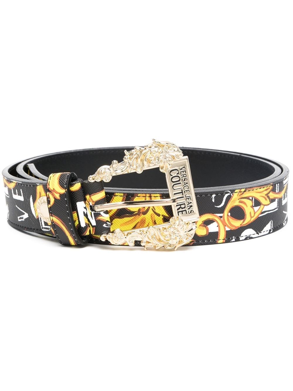 Versace Jeans Couture logo-print leather belt - Black von Versace Jeans Couture