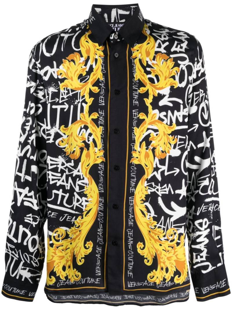 Versace Jeans Couture logo-print long-sleeve shirt - Black von Versace Jeans Couture