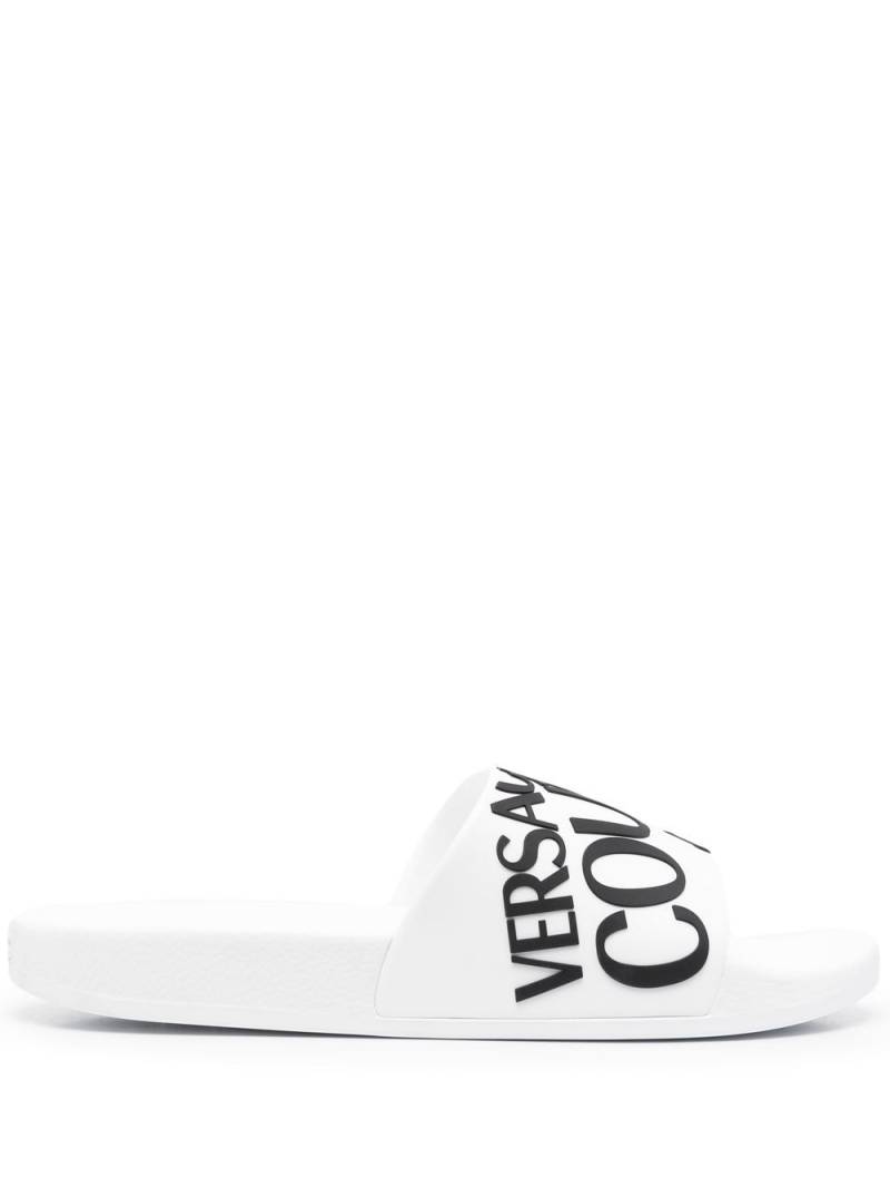 Versace Jeans Couture logo-print pool sliders - White von Versace Jeans Couture