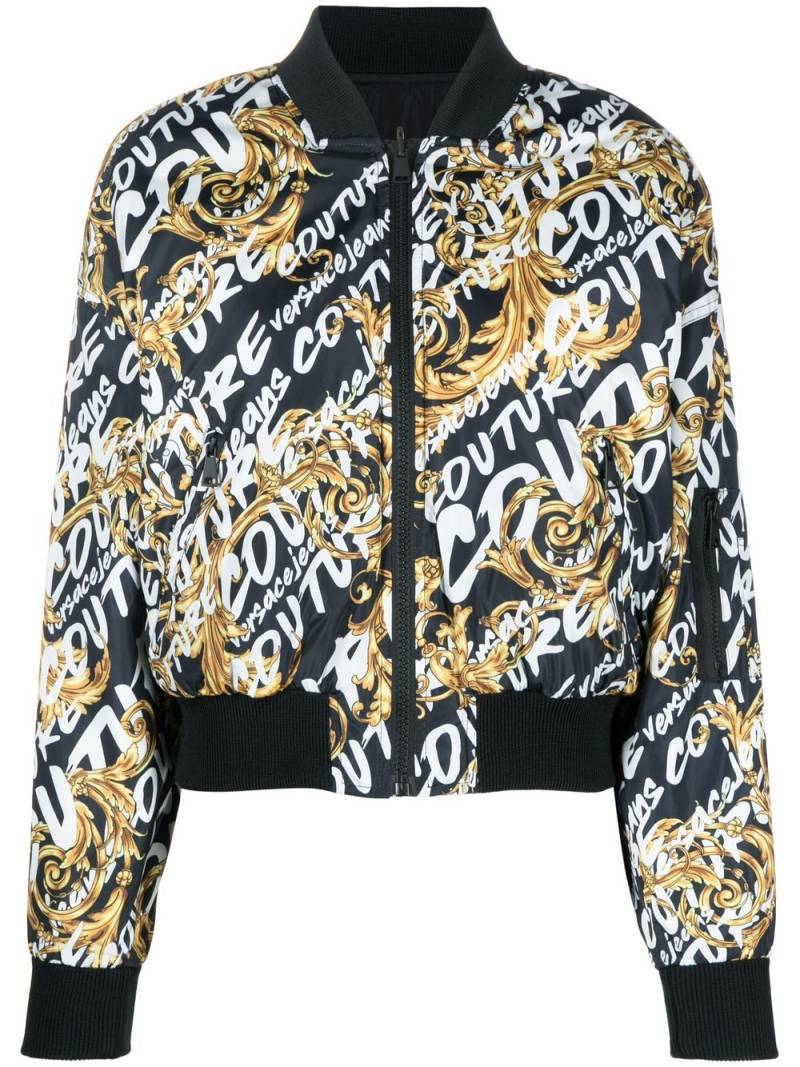 Versace Jeans Couture logo-print reversible bomber jacket - Black von Versace Jeans Couture