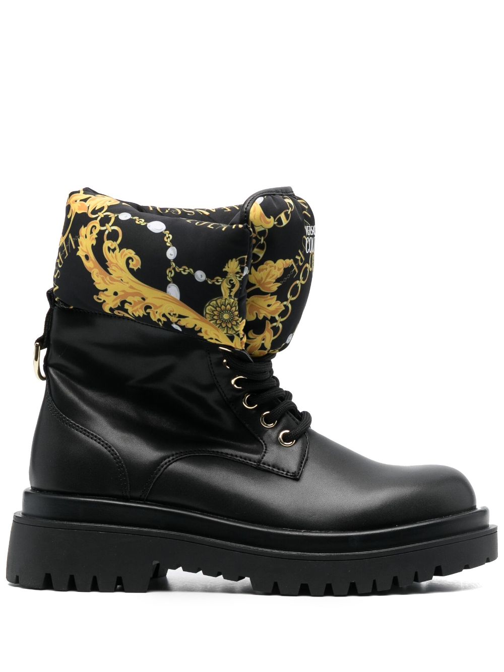 Versace Jeans Couture logo-print round-toe boots - Black von Versace Jeans Couture