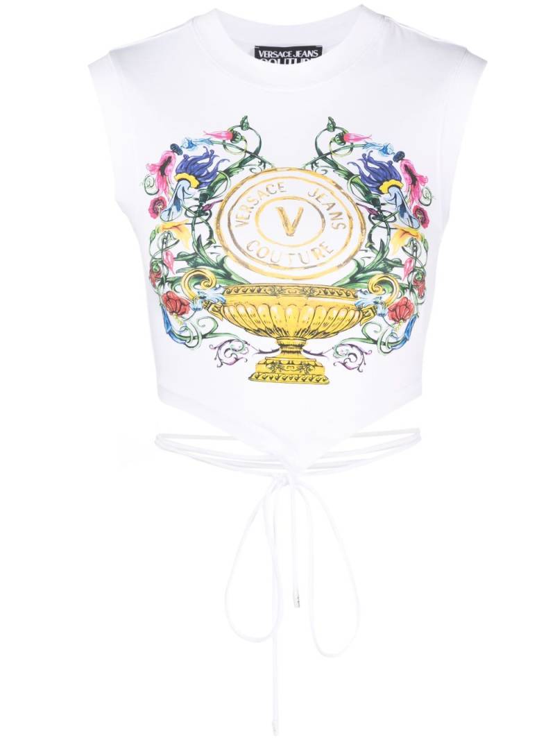 Versace Jeans Couture logo-print sleeveless top - White von Versace Jeans Couture