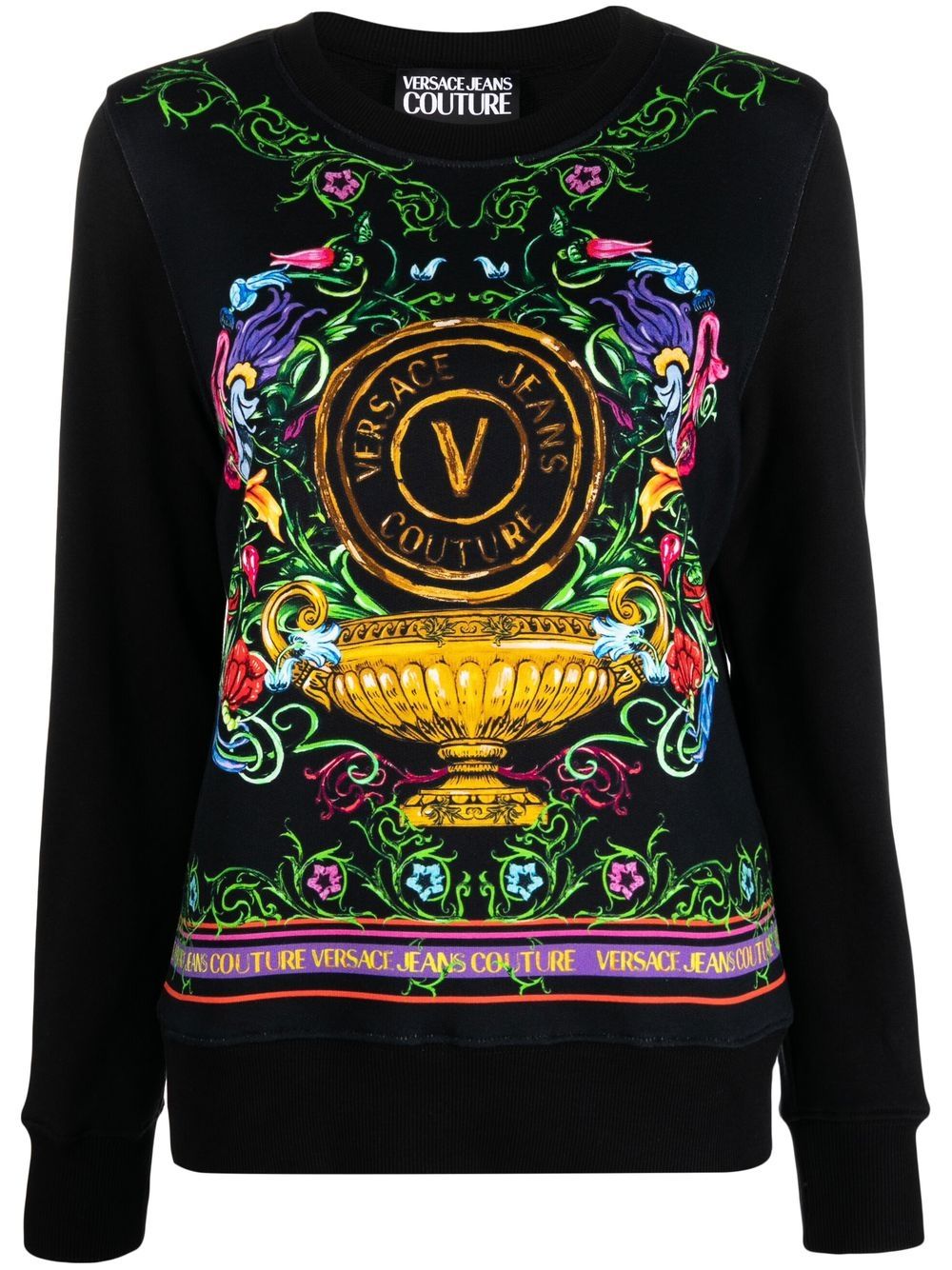 Versace Jeans Couture logo-print sweatshirt - Black von Versace Jeans Couture