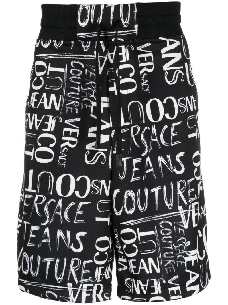 Versace Jeans Couture logo-print track shorts - Black von Versace Jeans Couture