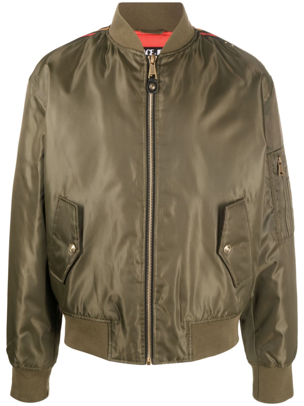 Versace Jeans Couture logo-print zip-fastening bomber jacket - Green von Versace Jeans Couture