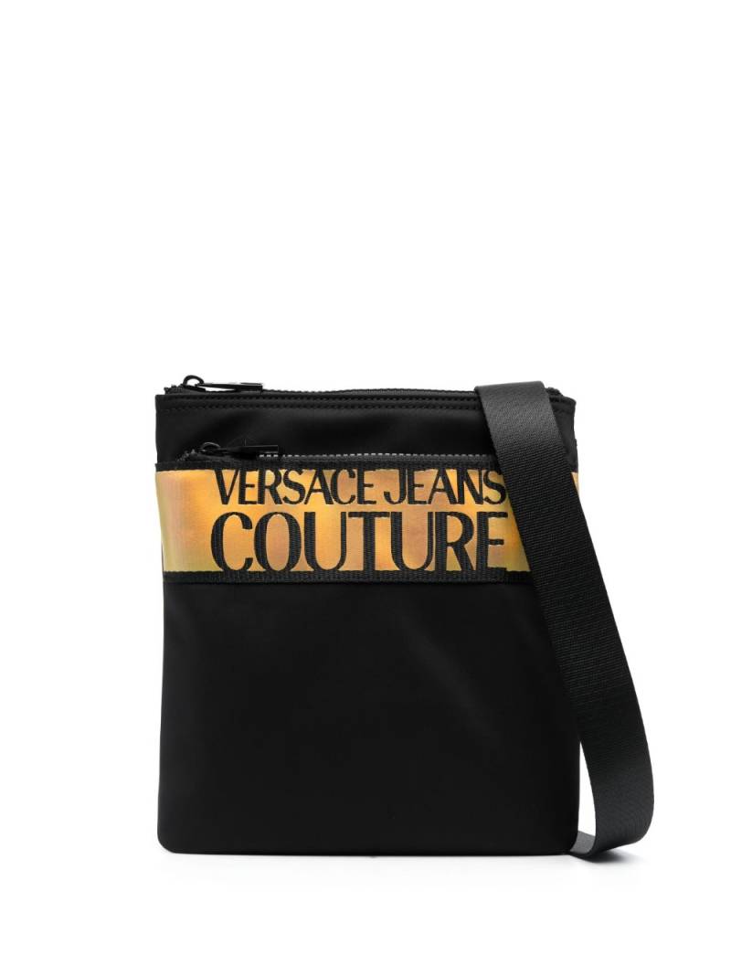 Versace Jeans Couture logo-print zip-fastening shoulder bag - Black von Versace Jeans Couture