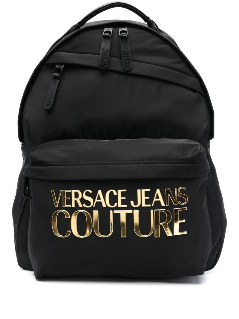 Versace Jeans Couture logo-print zip-up backpack - Black von Versace Jeans Couture