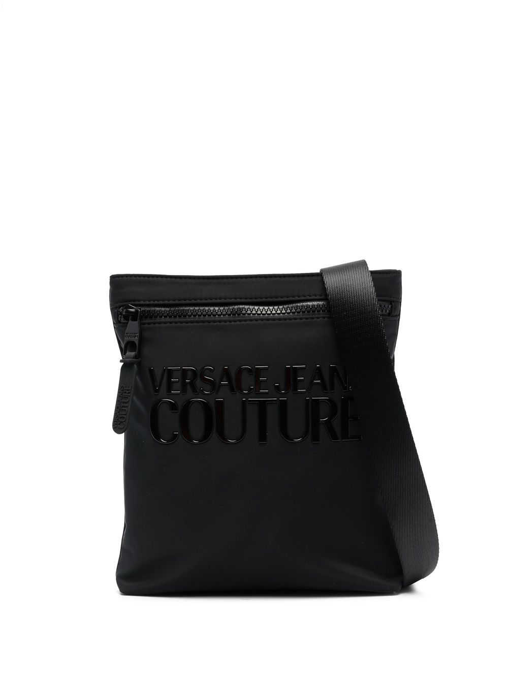 Versace Jeans Couture logo-print zip-up messenger bag - Black von Versace Jeans Couture