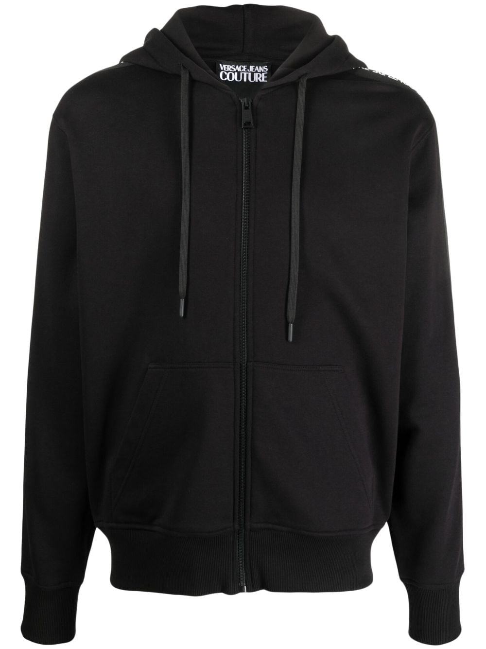 Versace Jeans Couture logo-tape hooded jacket - Black von Versace Jeans Couture