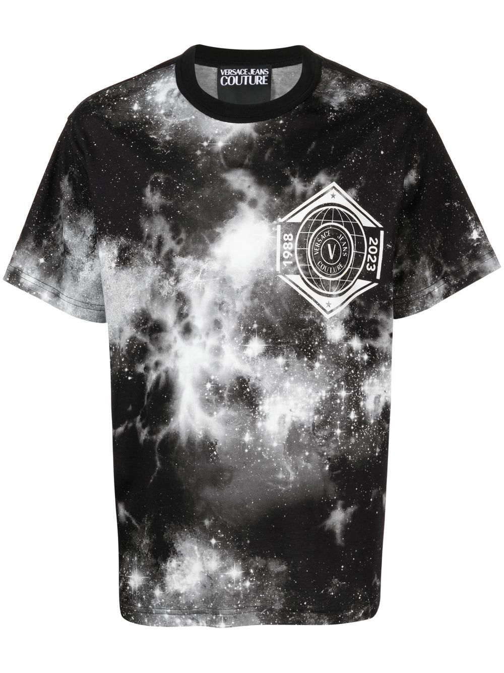 Versace Jeans Couture logo tie-dye T-shirt - Black von Versace Jeans Couture