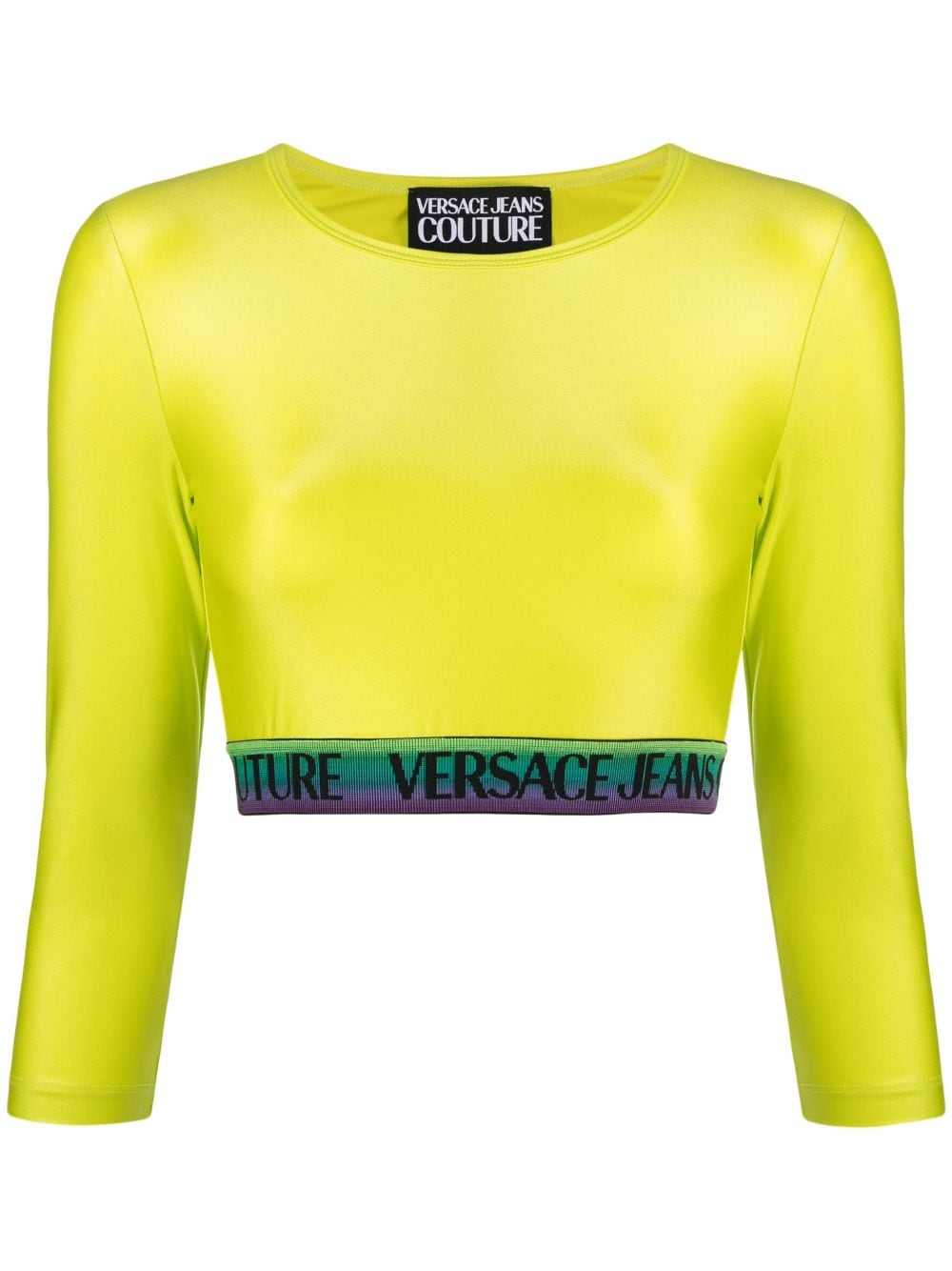 Versace Jeans Couture logo-trim detail top - Green von Versace Jeans Couture