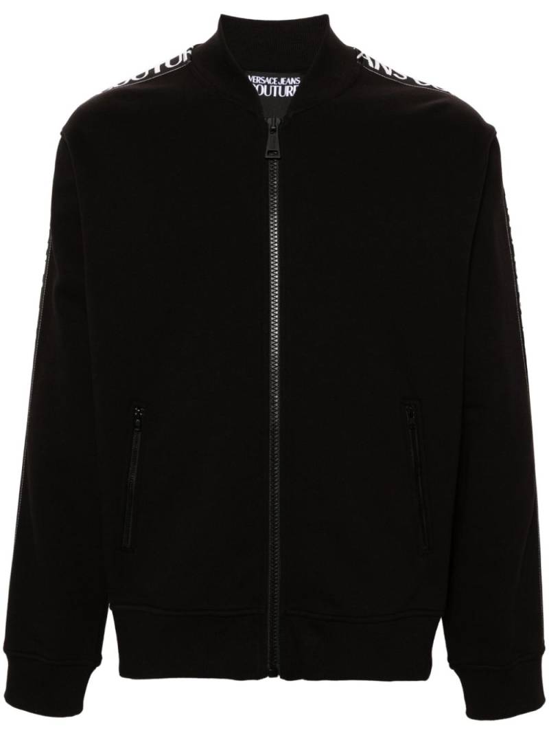 Versace Jeans Couture logo-trim zip-up sweatshirt - Black von Versace Jeans Couture