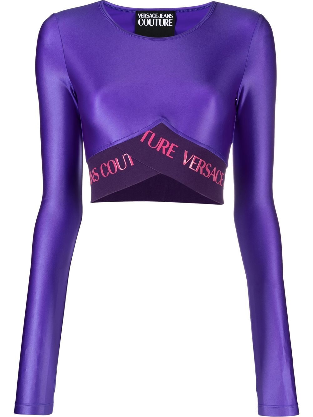 Versace Jeans Couture logo-underband crop top - Purple von Versace Jeans Couture