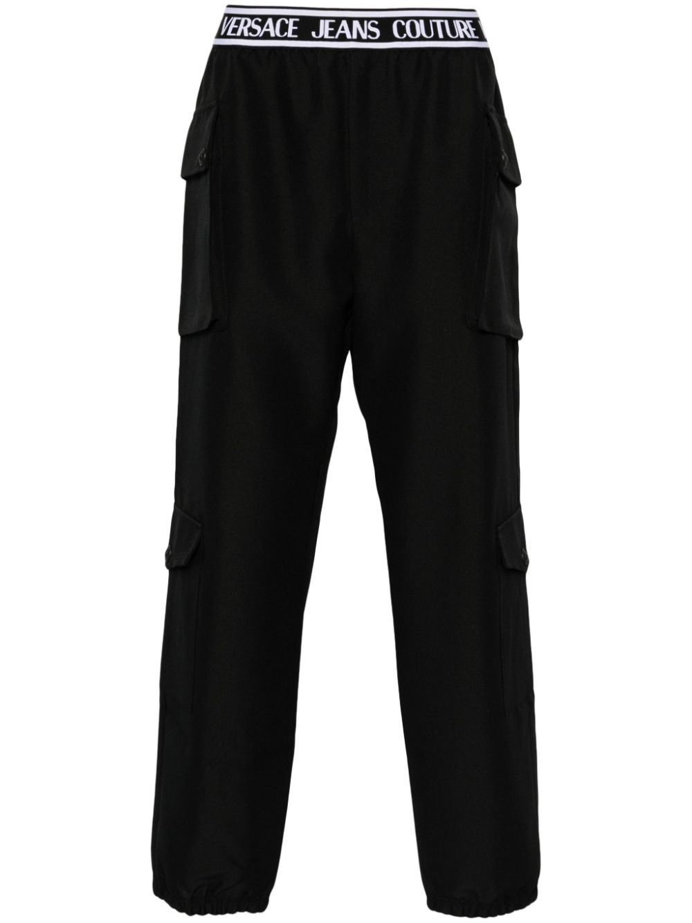 Versace Jeans Couture logo-waistband cotton cargo trousers - Black von Versace Jeans Couture