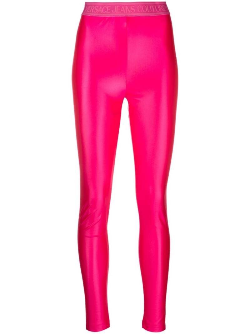 Versace Jeans Couture logo waistband high-waisted leggings - Pink von Versace Jeans Couture