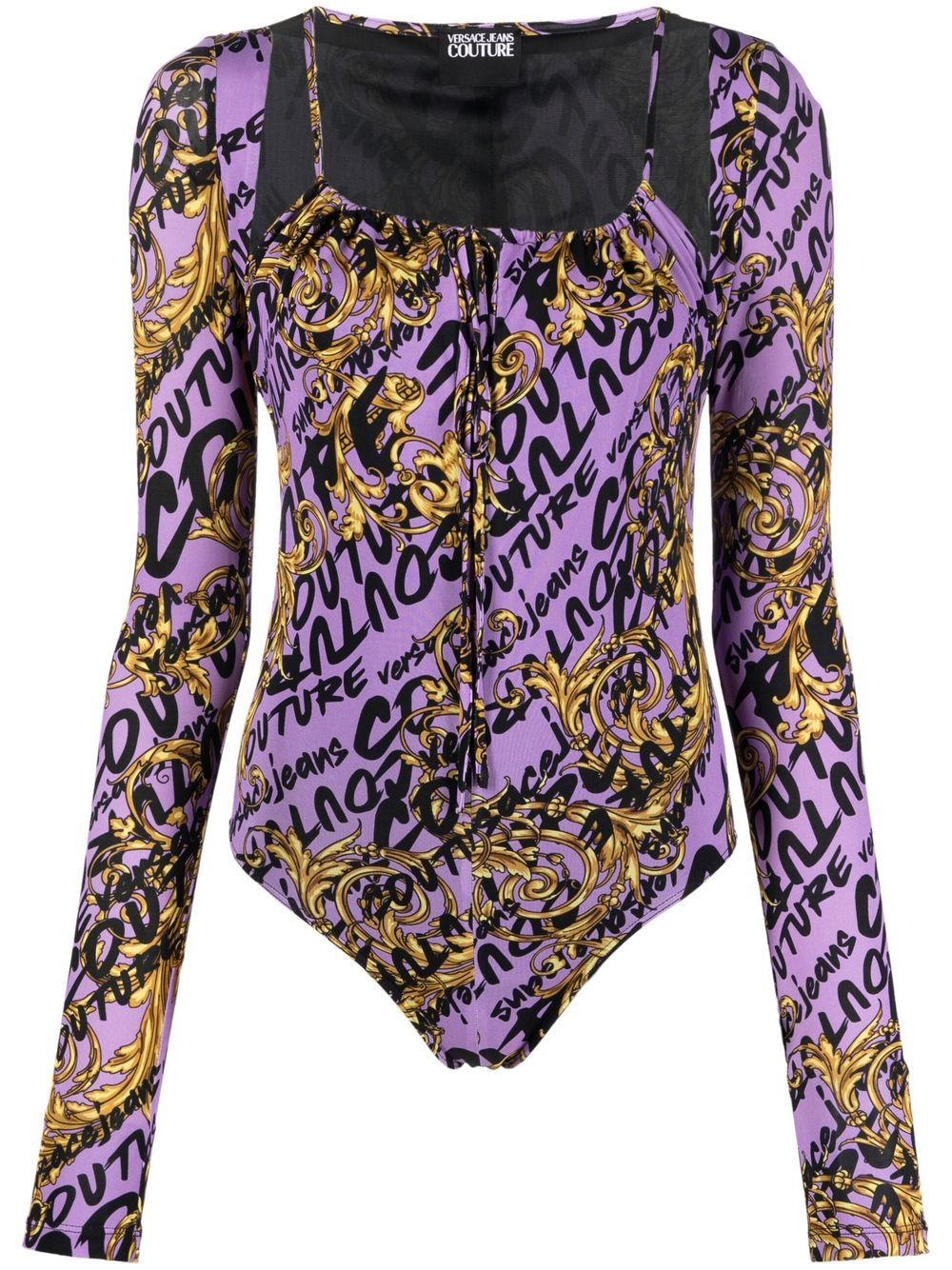Versace Jeans Couture long-sleeve logo-print body - Purple von Versace Jeans Couture