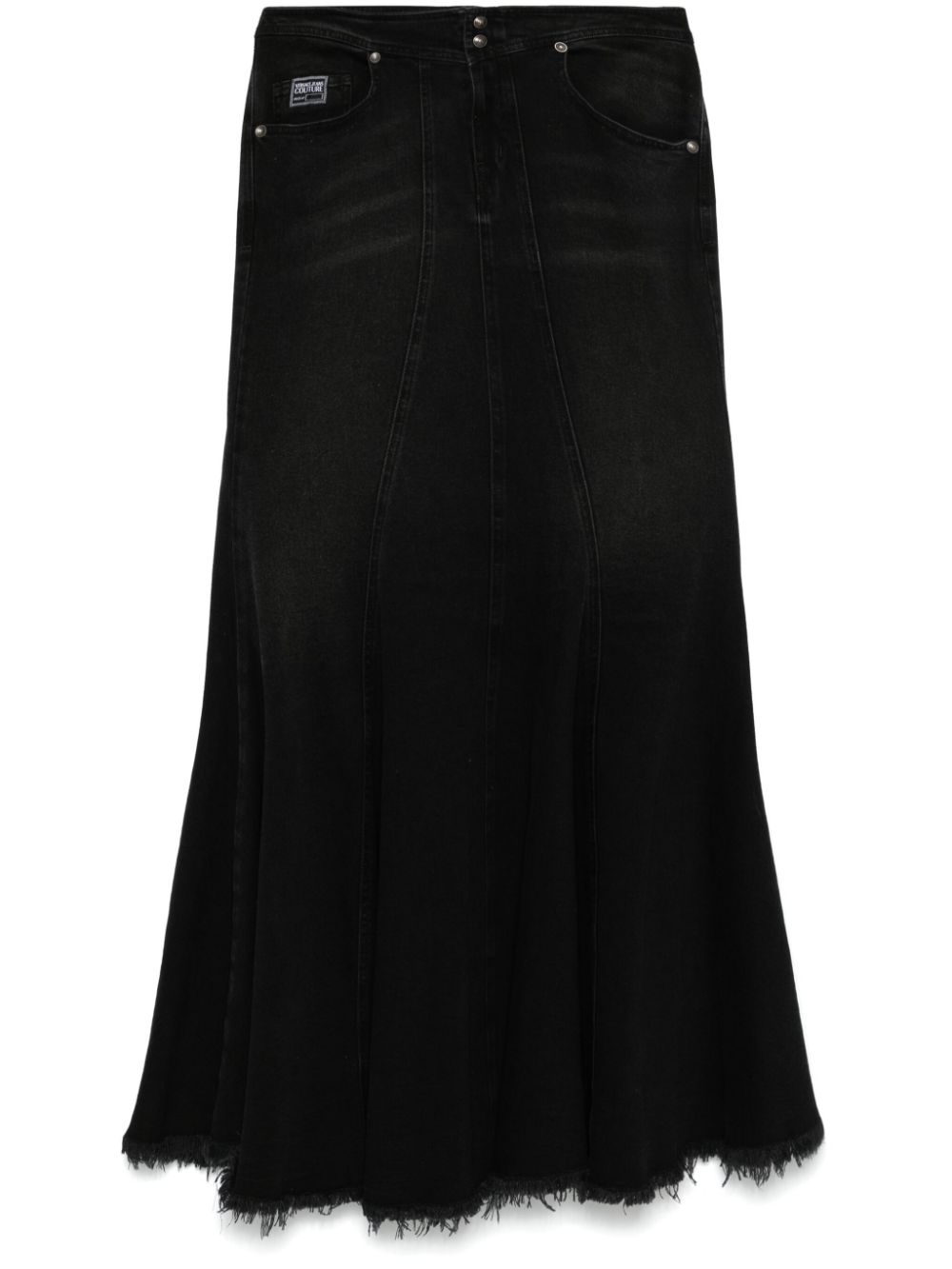 Versace Jeans Couture mermaid denim midi skirt - Black von Versace Jeans Couture