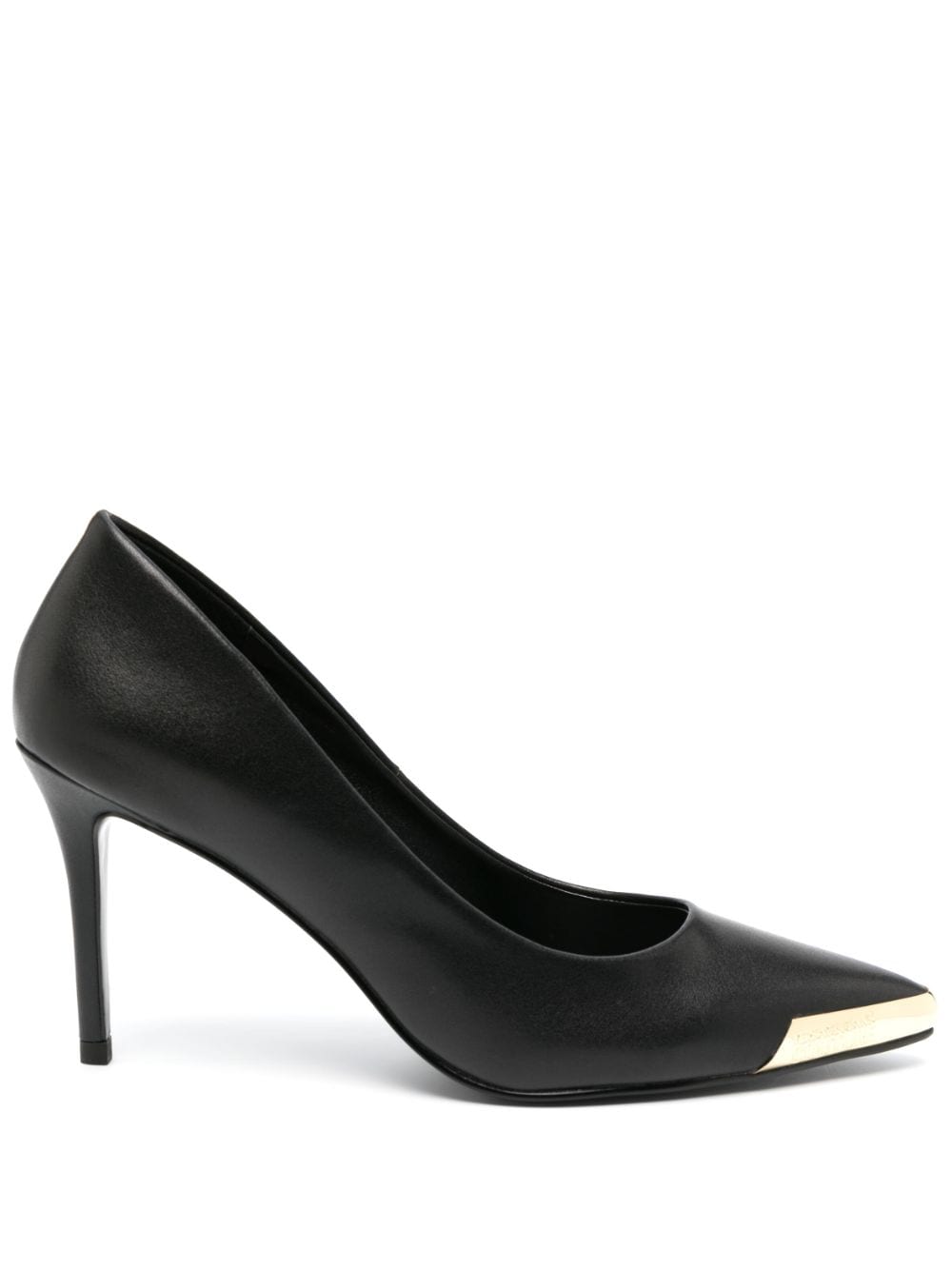Versace Jeans Couture metal-toe 85mm leather pumps - Black von Versace Jeans Couture