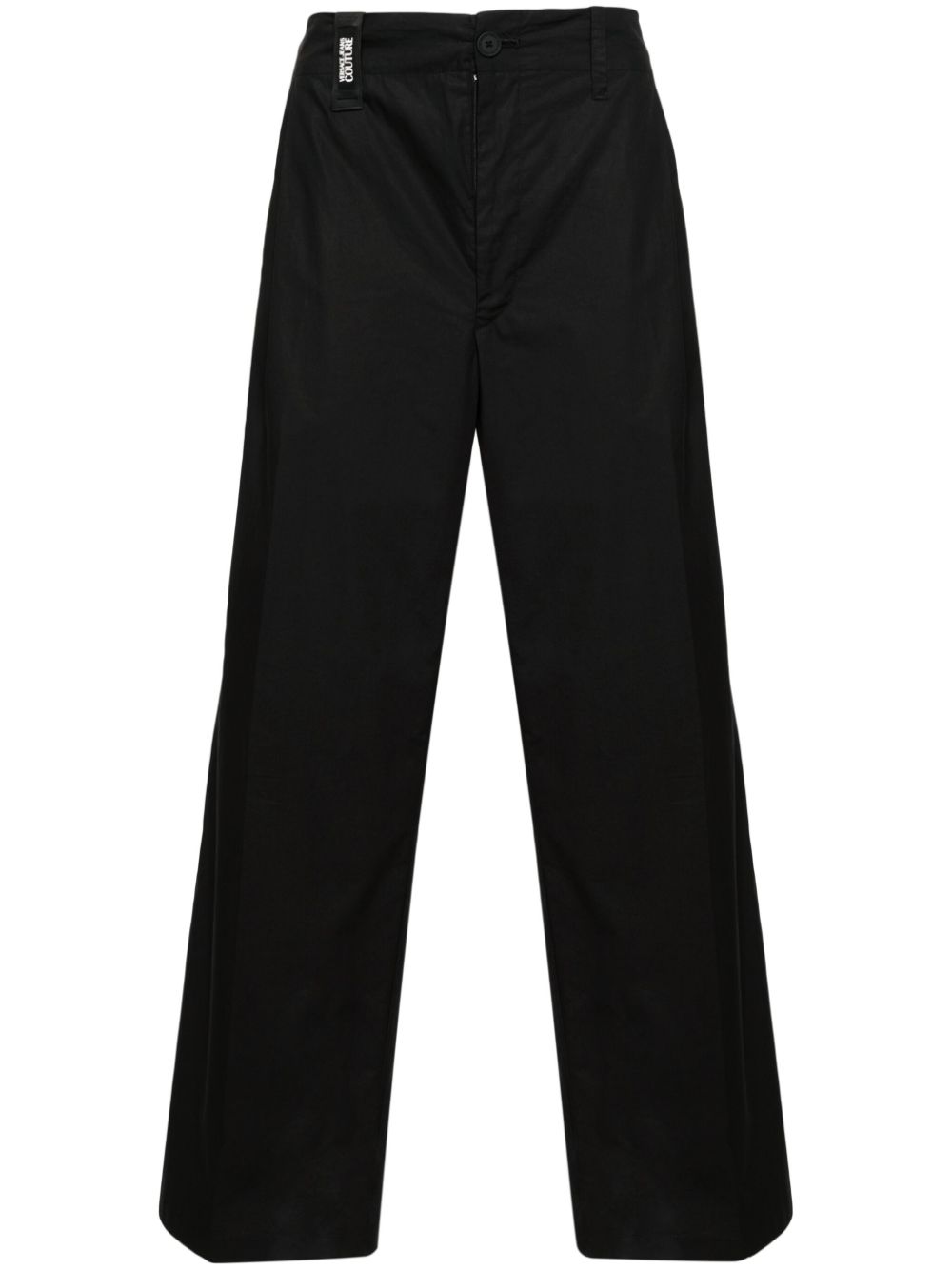 Versace Jeans Couture mid-rise wide-leg cropped trousers - Black von Versace Jeans Couture