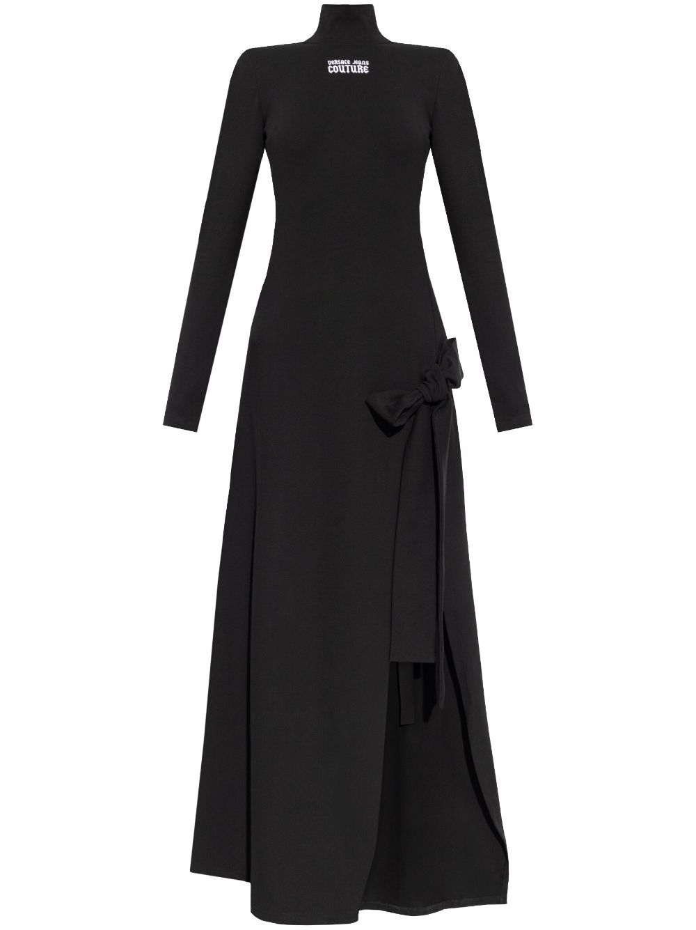 Versace Jeans Couture oversized-bow long-sleeved dress - Black von Versace Jeans Couture