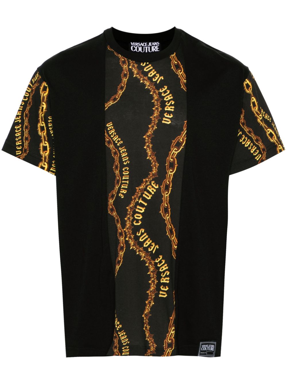 Versace Jeans Couture panelled cotton T-shirt - Black von Versace Jeans Couture