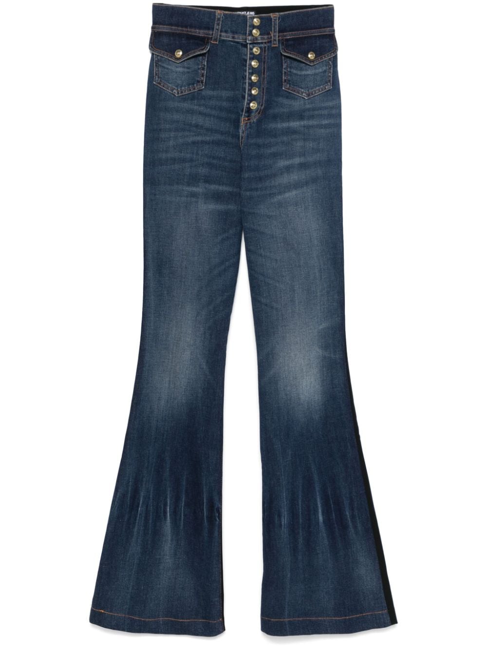 Versace Jeans Couture panelled flared jeans - Blue von Versace Jeans Couture