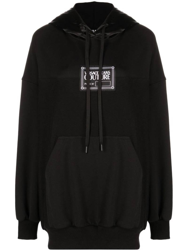 Versace Jeans Couture panelled logo-print detail hoodie - Black von Versace Jeans Couture