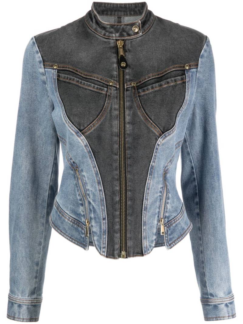 Versace Jeans Couture panelled zip-up denim jacket - Blue von Versace Jeans Couture