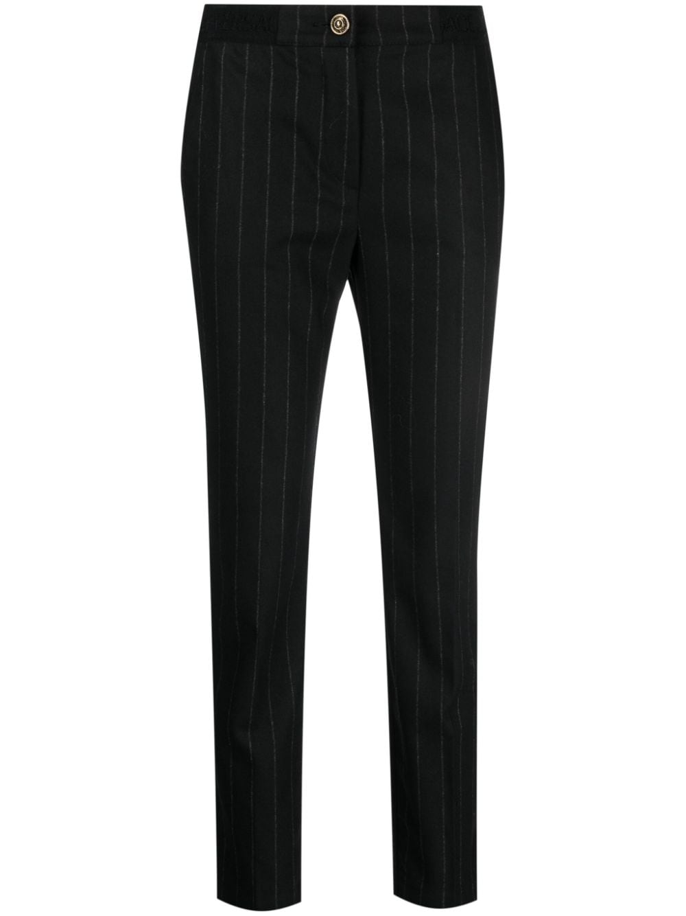 Versace Jeans Couture pinstripe-pattern slim-cut trousers - Black von Versace Jeans Couture